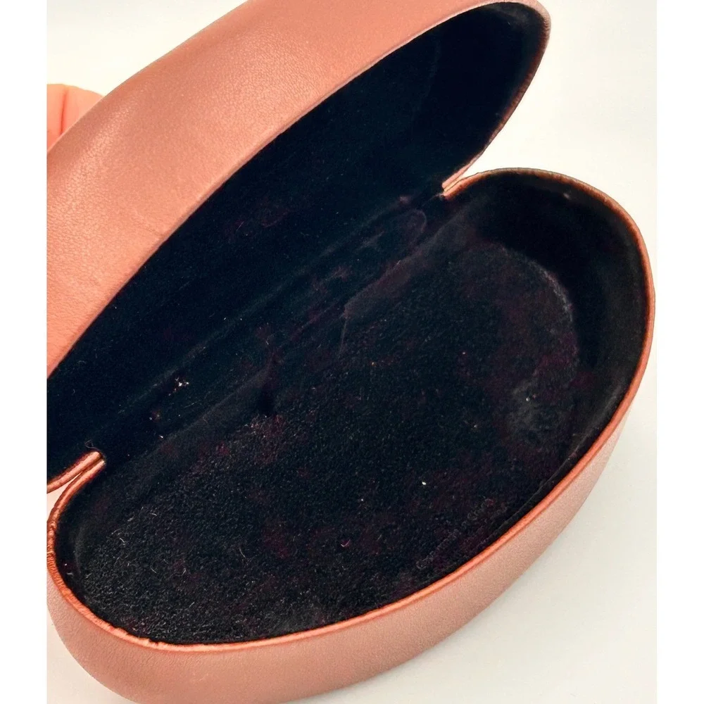 Maui Jim Brown Hard Clamshell Sunglasses Case Textured Faux Leather Logo Case